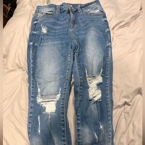 Cello Light Blue Ripped Boyfriend Jeans